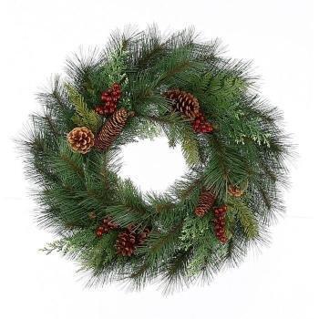 Fir Wreath With Cedar, Berries & Cones