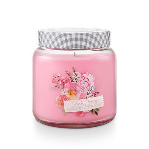 Lg Candle Jar, Pink Peony