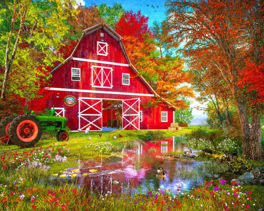 Puzzle Autumn at the Old Barn - 1000 Pieces